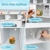 Kids Kitchen Playset Interactive Toy Kitchen & Refrigerator Set-Gray