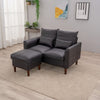 2 Seater faux leather/Linen Fabric Love Seat Sofa Armchair with Footstool Couch