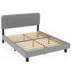 Double Size Upholstered Bed Frame w/ Sheep Plush Headboard，Wooden Slats Yzsfgucv