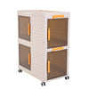 2 Tier Mobile Storage Box Bookcase Foldable Plastic Cabinet Home Organizer Box