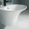 Durovin Bathroom Wash Basin Ceramic Wall Hung Large Semi Pedestal Sink 340x490mm
