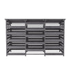 Grey Triple Wheelie Bin Storage Wooden Store Cover Garden Rubbish Dustbin 3 Shed