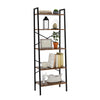 Ladder Shelf Bookcase Unit Stand 5 Tier Steel Frame Display Storage Shelving