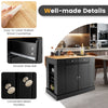 Kitchen Island Storage Cupboard W/Drop Leaf Countertop Side Racks 2-Door Cabinet