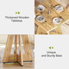 Square Dining Table for 4, 80cm Farmhouse Small Kitchen Table with Pedestal Base