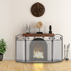 3 Panel Foldable Fireplace Screen Protector Steel Freestanding Spark Guard