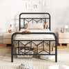 Modern Mattress Foundation Single Size Platform Bed-Black
