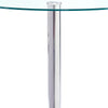 70cm Round Dining Table Glass Top Chrome Pedestal Base Kitchen Dinner Furniture
