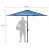 2.7 M Outdoor Patio Umbrella Garden Parasol with Crank Handle &Tilt Adjustment