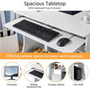Computer Desk with Wheels & Shelves White MDF for Office Home PC Laptop Study
