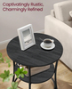 End Table With 2 Shelves, Small Round Table For Living Room, Bedroom