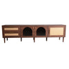 TV Stand TV Entertainment Unit Rattan Storage Sideboard Cabinet with LED Lights