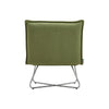 Green Linen Fabric Upholstered Leisure Armchair Accent Chair w/Chrome Metal Leg