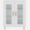 Small White Glass Display Cabinet MODERN Cupboard Wooden Sideboard Storage Unit