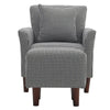 Occasional Scalloped Button High Back Fabric Armchair Sofa Chair Footrest Stool