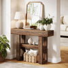 105cm Farmhouse Console Table, 2-Tier Narrow Entryway Sofa Table Behind Couch