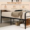 King Size Bed Frame Heavy-duty Platform Bed Industrial Bed Base w/headboard