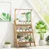 3Tier Bamboo Plant Stand Ladder Garden Rack Folding Display Hanging Shelf