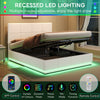 Double Bed Frame with Storage 4ft6 Ottoman Upholstered Bed Frame with LED Strip