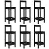 7 Piece Garden Bar Set Black Solid Wood Pine