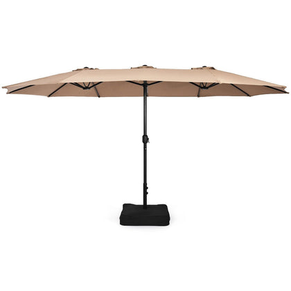 450cm Double-Sided Patio Umbrella W/ Base Extra-Large Market Umbrella W/ 12-Rib