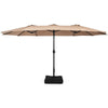 450cm Double-Sided Patio Umbrella W/ Base Extra-Large Market Umbrella W/ 12-Rib