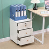 White Mobile 3 Drawers Filing Pedestal Cabinets File Chest Storage Wooden Office