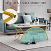 Modern Faux Marble Coffee Table 2-Tier Rectangular Accent Table Chic Cocktail
