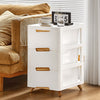 White Bedside Table 3/4/5 Drawers Cabinet Bedroom Toy Storage Nightstand Shelf