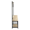 Modern Mirror Metal Coat Rack Stand with Shoe Storage Hallway Furniture 8 Hooks