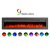 Black 50" Electric Insert/Wall Mounted LED Fireplace Wall Inset Fire Freestand
