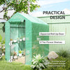 Walk in Garden Greenhouse w/Shelves Steeple Grow House 120 x 186 x 190 cm Green