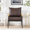 PU Single Sofa Wood Arm Metal Frame Comfort Save Space Office Home Hotel Lounge