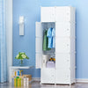 10 Cube Wardrobe Portable Interlocking Plastic Modular Closet Organiser Cabinet