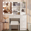 Dressing Table With 7 Drawers Mirror Stool Set Makeup Desk Vanity Table Bedroom
