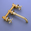 Bathroom Brass 2 Handle Wall Mounted Swivel Spout Faucet Basin Mixer Taps UK