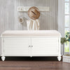 Wood Shoe Bench Cushioned Ottoman Storage Unit Hallway Shoes Changing Seat Chair
