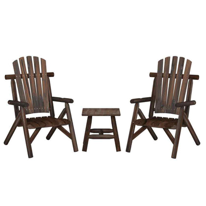 3 Piece Garden Set Solid Wood Spruce G6M7