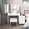 Dressing Table Set Cabinet Three Dimming Light Bulb w/ Mirror Vanity Set Bedroom