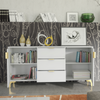 140cm Sideboard Cabinet I Storage Cupboard I Modern Buffet I White I Gold Legs