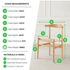 Lugar 2x Solid Beech Wooden Rope Dining Chairs
