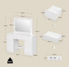 Elegant LED Vanity Dressing Table with Mirror & Stool – Makeup Desk Organizer