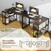 L-shaped Computer Desk Reversible Corner Desk-Grey