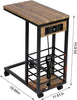 Removable Side Table With Wheels and USB Port End Table Beside Sofa Nightstand