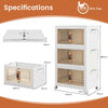3 Tier Stackable Storage Box Folding Shoe Cabinet w/Lockable Wheels-White