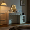 White Dressing Table With Clound Mirror Makeup Desk Vanity Scalable Cabinet
