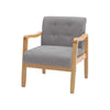 Occasional Wooden Frame Armchair Deep Button Padded Lounge Tub Chair Sofa Fabric