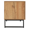 Modern TV Stand with 2 Doors & 2 Drawers - Black & Wood Media Unit, 190x38x48cm