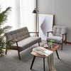 Modern 1 Seater Fabric Retro Sofa Armchair Linen Wooden Frame Foam Seat Cushion