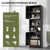 190cm Tall Freestanding Cupboard Kitchen Pantry Cabinet w/ Doors & Shelves Black